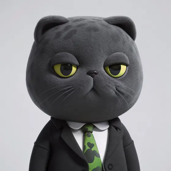 Example badge: a finished Corporate Cat portrait, this is what your own result will look like